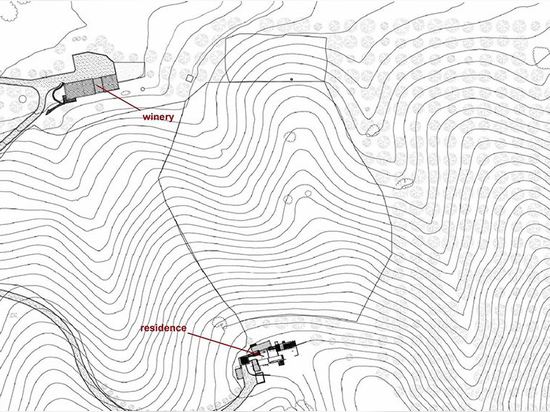 Site plan showing relationship of residence and winery