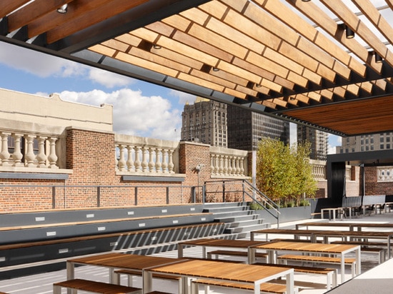 View of biergarten-style seating area and Terrace