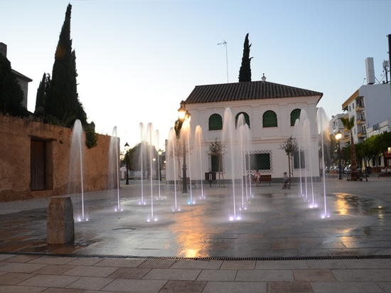 Smart Fountain at Palma del Rio smart square, Spain