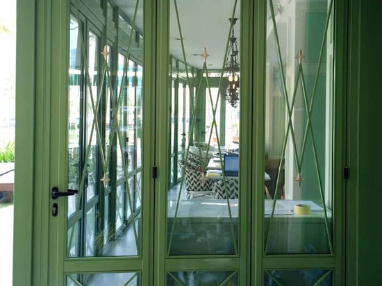 Decorative Folding Doors in a restaurant in Bahrein