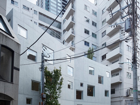 the building is flanked by a 40m neighboring apartment block image © nacasa + partners