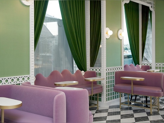 india mahdavi creates a garden of delights for ladurée inside geneva hotel