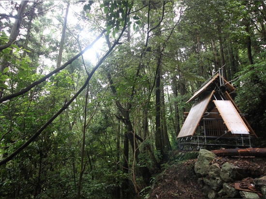 kikuma watanabe designs a movable wooden shinto shrine in the mountains of kochi