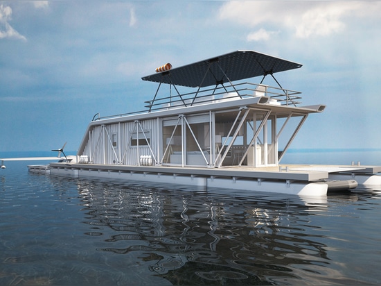 max zhivov's industrial featured hydrohouse includes a water parking for planes