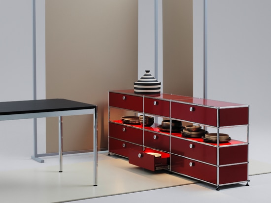 USM Haller E sideboard red