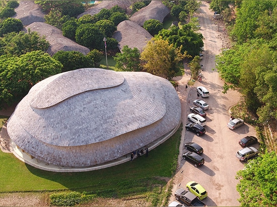 chiangmai life architects constructs zero-carbon sports hall in thailand entirely from bamboo