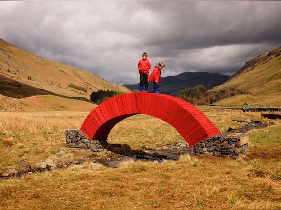 Artist Steve Messam built a 16-foot paper bridge without glue or bolts