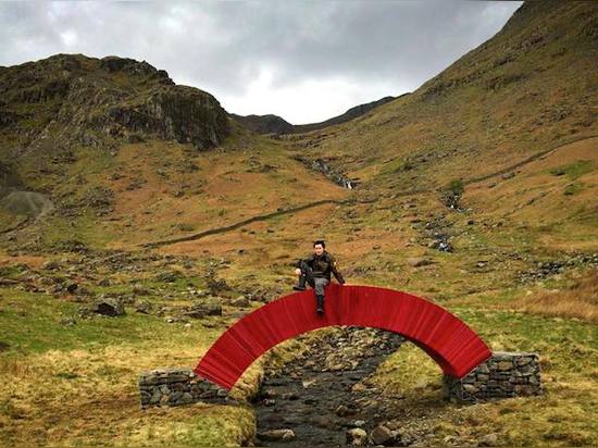 Artist Steve Messam built a 16-foot paper bridge without glue or bolts