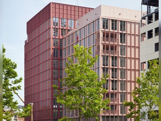 London. A “millennial pink” office building