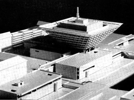 Final design model, 1969 by architects Štefan Svetko, Štefan Ďurkovič and Barnabáš Kissling.