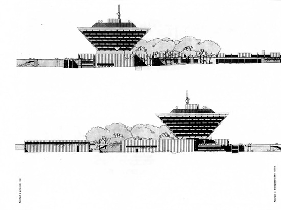 Elevations by architects Štefan Svetko, Štefan Ďurkovič and Barnabáš Kissling.