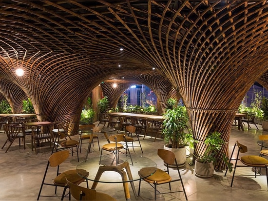 bamboo club + cafe by VTN architects takes center stage in the heart of vietnam