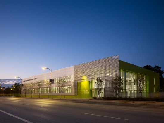 Exterior view from the south west at dusk