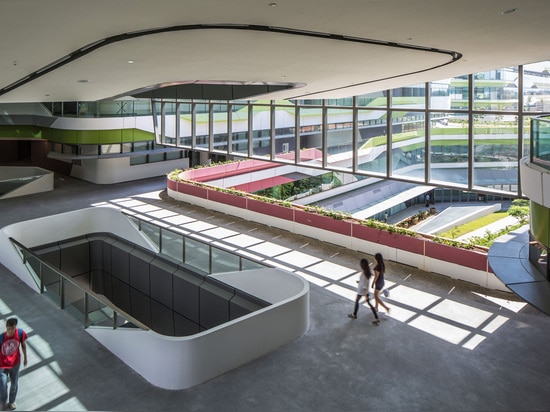 DP Architects and UNStudio, Singapore University of Technology and Design’s academic campus, Singapore. The campus enables open interaction between students and staff from the four academic pillars...