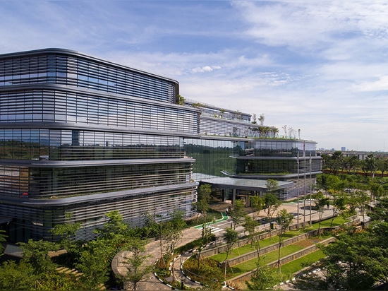 Aedas references traditional indonesian village life for unilever headquarters in jakarta