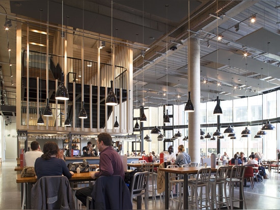 Mecanoo, HOME centre for international contemporary art, theatre and film, Manchester. View of the ground floor's café