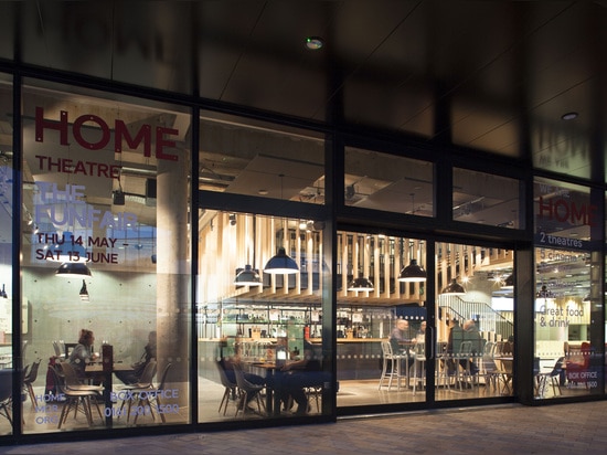 Mecanoo, HOME centre for international contemporary art, theatre and film, Manchester. External view of the café