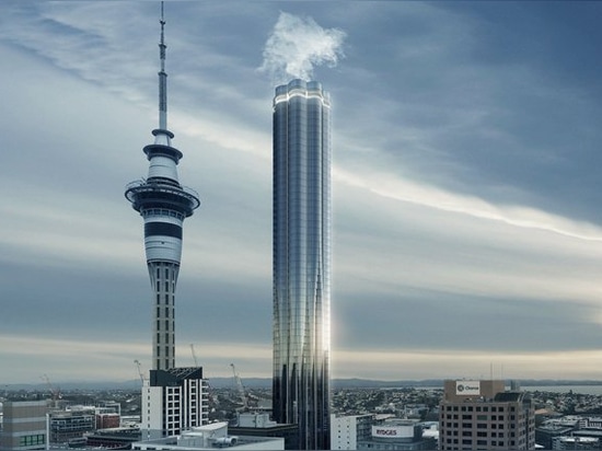 this tower in auckland steams like a volcano, by elenberg fraser