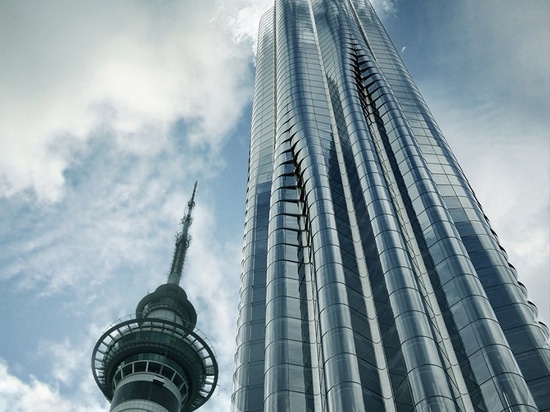 this tower in auckland steams like a volcano, by elenberg fraser