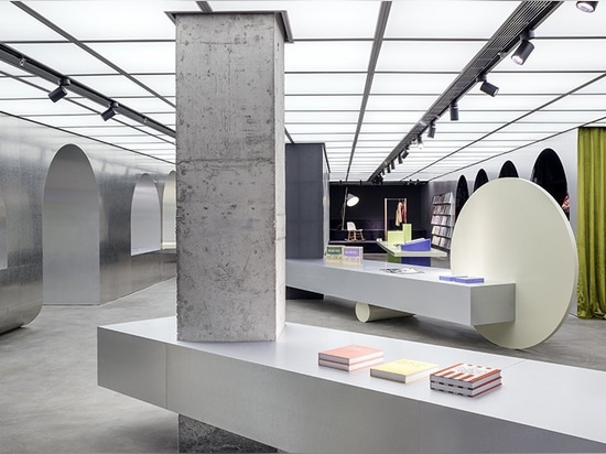 Hangzhou dreamscape marries the art of books with normann copenhagen furniture, by alberto caiola