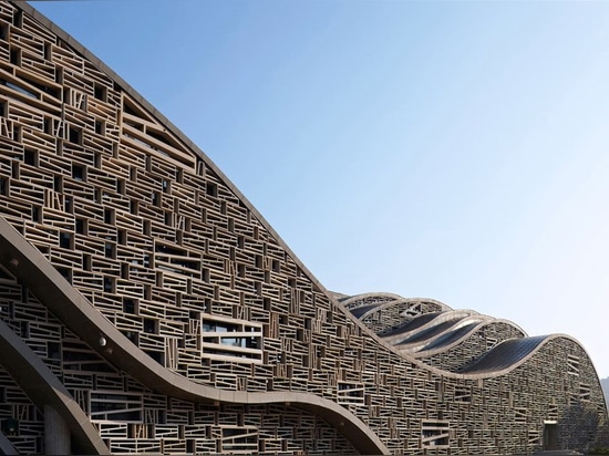 This sculptural hall in china mimics topography and movement