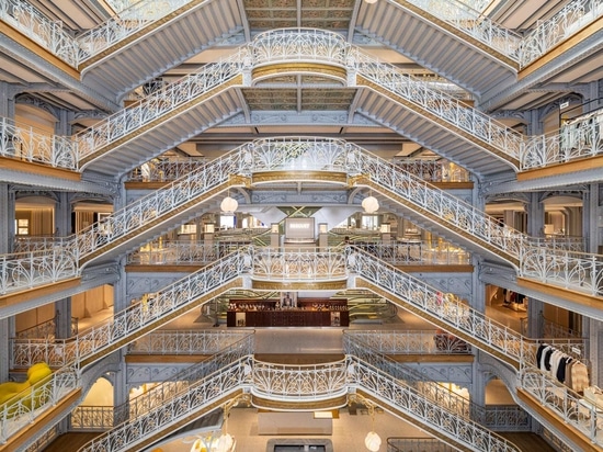 A staircase-filled atrium has been preserved