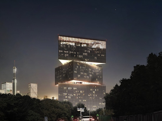 OMA / reinier de graaf's Nhow amsterdam RAI hotel tops out