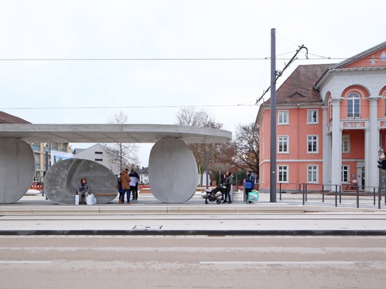 J Mayer H creates international tram stop from stack of concrete discs