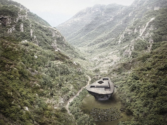 Open Architecture designs Chapel of Sound concert hall to look like hollowed-out boulder