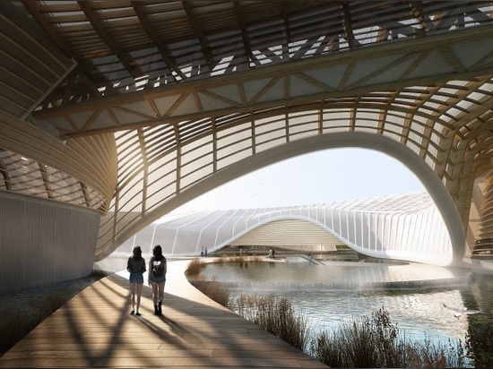 ennead architects plans nature reserve with a public aquarium in china