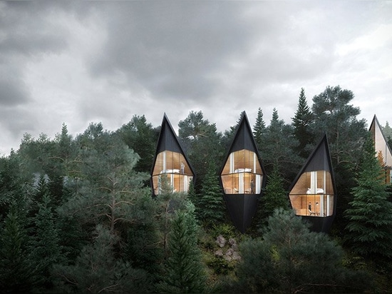 peter pichler architecture envisions sustainable treehouses in the italian dolomites