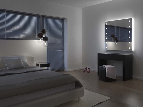 Lighted mirror for bedroom