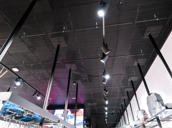 Metal ceiling in the Sportofino store