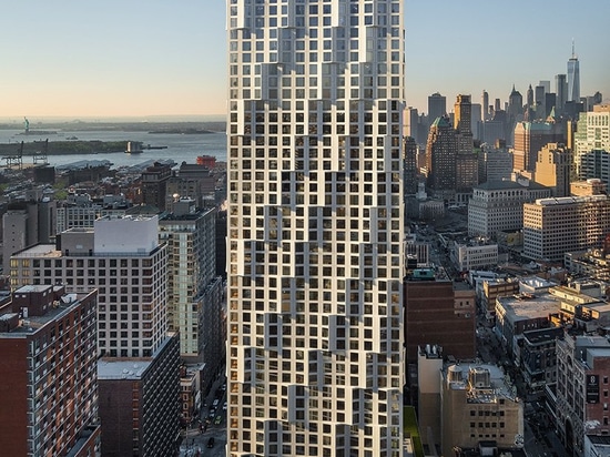 the tower features a distinctive façade that references the borough’s bay windows