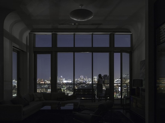 living room view at night