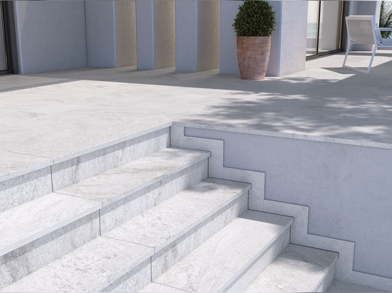 1200 mm step tiles White Stone. Evolution Series.