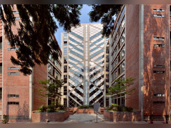 Indian office block by SPA Design features brick arches and stepped rooftop gardens