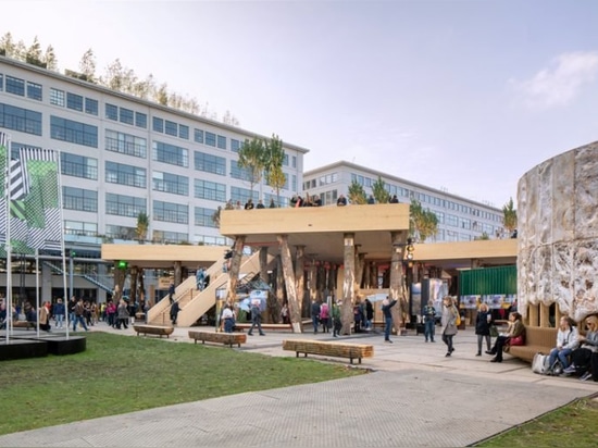 studio marco vermeulen builds against climate change with wooden biobasecamp pavilion