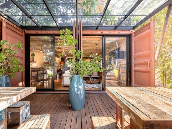 Casa Container Marília Built A Self-Sustained Container House Raised On Metal Pillars In Brazil