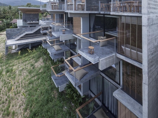 Patchara+ Ornnicha Architecture Designs Hotel With Super Elongated Balconies On A Serene Hillside