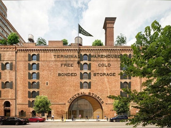 A frontal view of the restored warehouse.