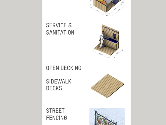 The outdoor restaurant kit includes four elements