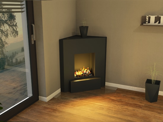 muenkel design Nook [electric corner fireplace Opti-myst / ethanol corner fireplace]