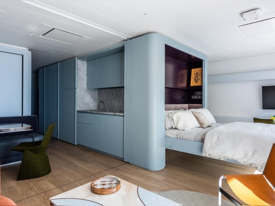 Floating Modernist apartment references mid-century ocean liners