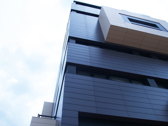 Ceramic ventilated facade in a residential complex "Camino de la Plata"