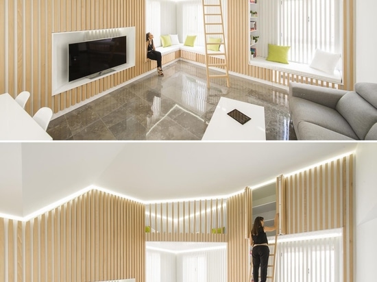 Wood Slats On The Walls Give This Home’s Interior A Distinct Look