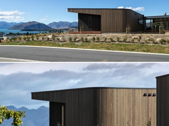 Dark Vertical Wood Siding On The Exterior Of This Modern House Gives It A Strong Personality