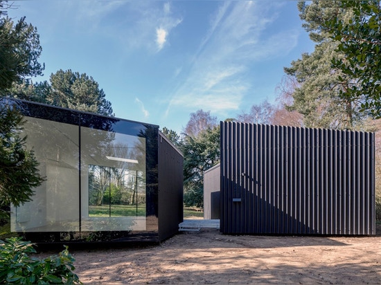 So the architects came up with different size matching studios connected by a wooden deck so the couple could visit each other.   Read more: Soup Architects create stylishly energy-efficient Garden...