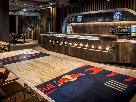 Dennebos Flooring wide oak floor for Red Bull headoffice.