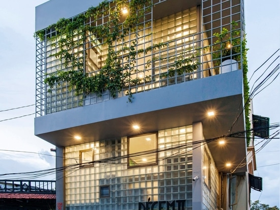 ROOM+ Design & Build made the house's walls from glass bricks